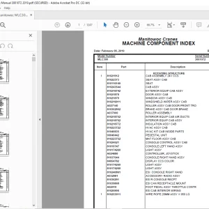 Manitowoc Crane MLC300 Parts Manual SN 3001072 - PDF DOWNLOAD
