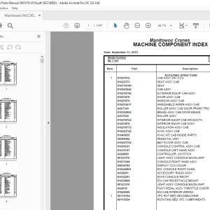 Manitowoc Crane MLC300 Parts Manual SN 3001076 - PDF DOWNLOAD