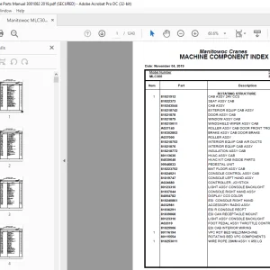 Manitowoc Crane MLC300 Parts Manual SN 3001082 - PDF DOWNLOAD