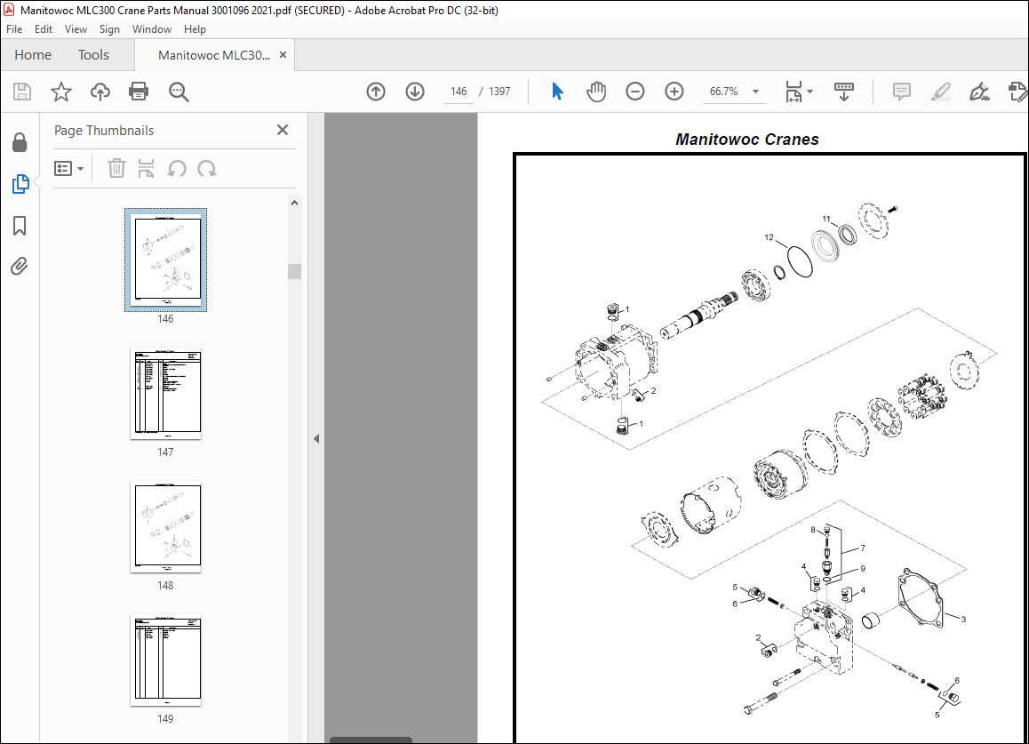 Manitowoc Crane MLC300 Parts Manual SN 3001096 - PDF DOWNLOAD ...