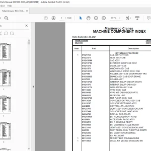 Manitowoc Crane MLC300 Parts Manual SN 3001099 - PDF DOWNLOAD