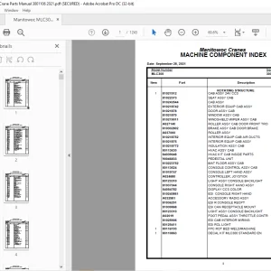 Manitowoc Crane MLC300 Parts Manual SN 3001106 - PDF DOWNLOAD