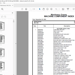 Manitowoc Crane MLC300 Parts Manual SN 3001129 - PDF DOWNLOAD