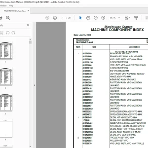 Manitowoc Crane MLC300VPC-MAX Parts Manual SN 3003029 - PDF DOWNLOAD