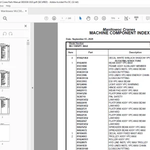 Manitowoc Crane MLC300VPC-MAX Parts Manual SN 3003038 - PDF DOWNLOAD