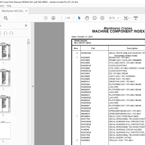 Manitowoc Crane MLC300VPC-MAX Parts Manual SN 3003046 - PDF DOWNLOAD