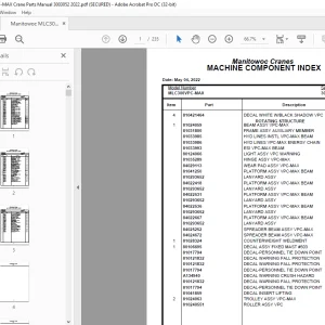 Manitowoc Crane MLC300VPC-MAX Parts Manual SN 3003052 - PDF DOWNLOAD