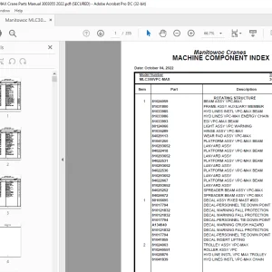 Manitowoc Crane MLC300VPC-MAX Parts Manual SN 3003055 PDF