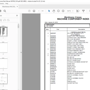 Manitowoc Crane MLC300WB Parts Manual 3007002 PDF