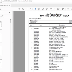 Manitowoc Crane MLC300WB Parts Manual 3007007 PDF