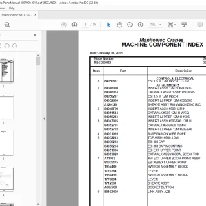 Manitowoc Crane MLC300WB Parts Manual 3007008 PDF