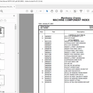 Manitowoc Crane MLC300WB Parts Manual 3007013 PDF
