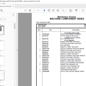 Manitowoc Crane MLC300WB Parts Manual 6507012 PDF