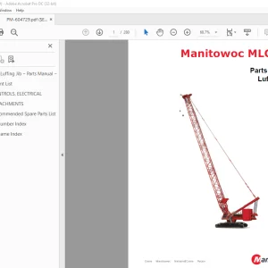 Manitowoc Crane MLC650 Luffing Jib Parts Manual 604729 PDF