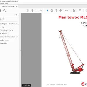 Manitowoc Crane MLC650 Luffing Jib Parts Manual 606129 PDF