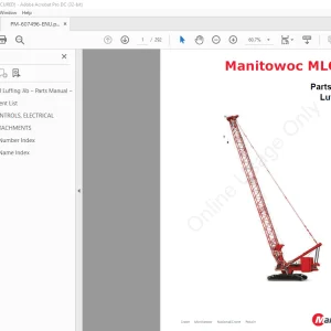 Manitowoc Crane MLC650 Luffing Jib Parts Manual 607496 - PDF DOWNLOAD