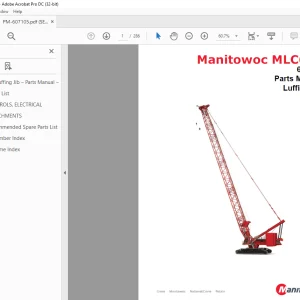 Manitowoc Crane MLC650 Luffing Jib Parts Manual SN 607105 PDF