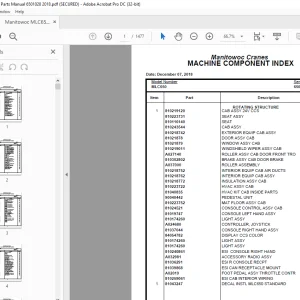 Manitowoc Crane MLC650 Parts Manual 6501028 PDF