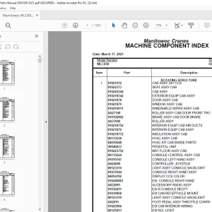 Manitowoc Crane MLC650 Parts Manual SN 6501038 - PDF DOWNLOAD