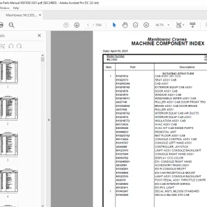 Manitowoc Crane MLC650 Parts Manual SN 6501039 - PDF DOWNLOAD