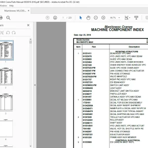Manitowoc Crane MLC650VPC-MAX Parts Manual SN 6503019 - PDF DOWNLOAD