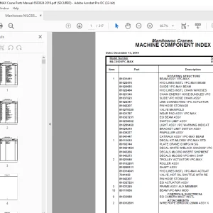 Manitowoc Crane MLC650VPC-MAX Parts Manual SN 6503024 PDF