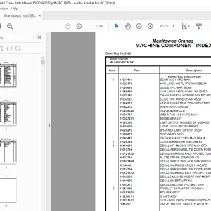 Manitowoc Crane MLC650VPC-MAX Parts Manual SN 6503039 - PDF DOWNLOAD