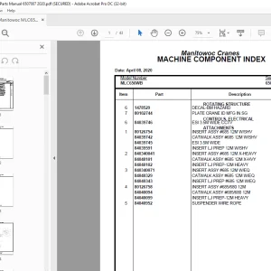 Manitowoc Crane MLC650WB Parts Manual 6507007 PDF