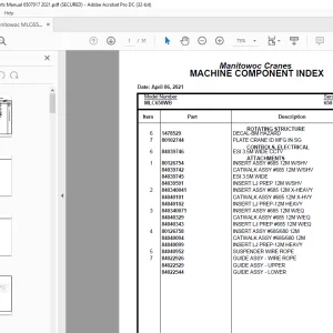 Manitowoc Crane MLC650WB Parts Manual 6507017 PDF