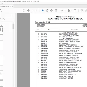 Manitowoc Crane MLC650WB Parts Manual 6507024 PDF