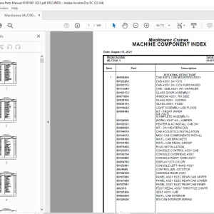 Manitowoc Crane MLC90A-1 Parts Manual 91001061 PDF