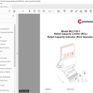 Manitowoc MLC150-1 Cranes Operation Manual PDF