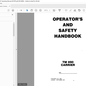 Manitowoc Cranes TM890 Carrier Operator's Manual PDF