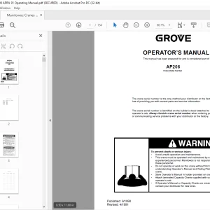 Manitowoc Grove Crane AP206 Operator's Manual - PDF DOWNLOAD