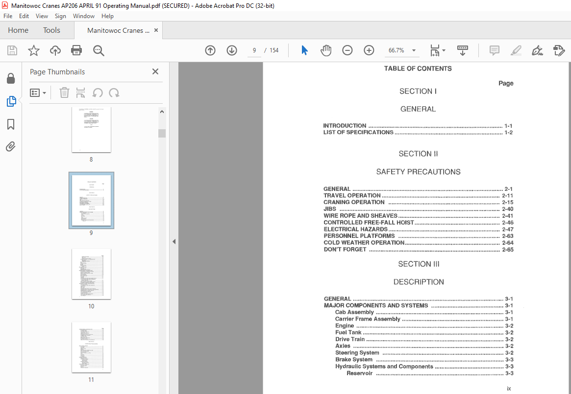 Manitowoc Grove Crane AP206 Operator's Manual - PDF DOWNLOAD ...