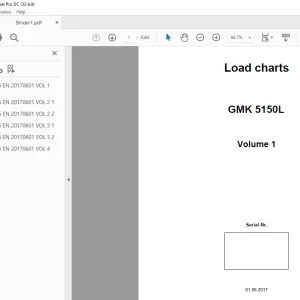 Manitowoc Grove Crane GMK 5150L Load charts Manual Vol 1 & 4  PDF
