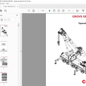 Manitowoc Grove Crane GMK5150L Operating Manual 3302708 PDF