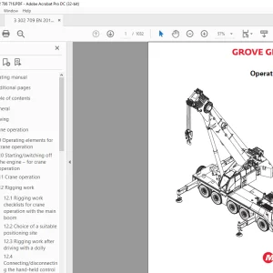 Manitowoc Grove Crane GMK5150L Operating Manual 3302709 PDF