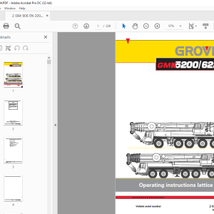 Manitowoc Grove Crane GMK5200/6220-L lattice extension Operating ...