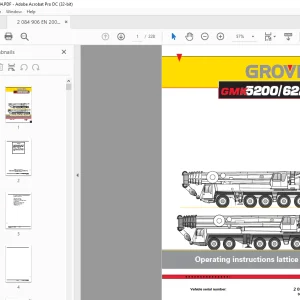 Manitowoc Grove Crane GMK5200/6220-L Operating Manual PDF