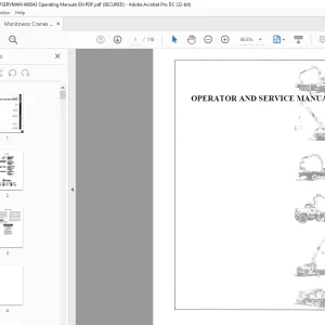 Manitowoc Grove Crane N100 Series Operator & Service Manual PDF