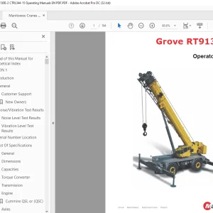Manitowoc Grove Crane RT9130E-2 Operator Manual - PDF DOWNLOAD