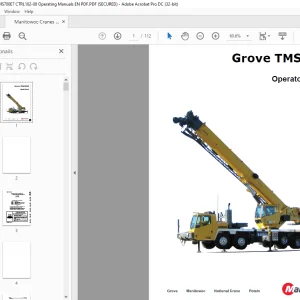 Manitowoc Grove Crane TMS700E Operator Manual - PDF DOWNLOAD