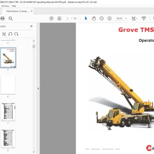 Manitowoc Grove Crane TMS800E Operator Manual - PDF DOWNLOAD