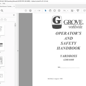 Manitowoc Grove Crane Yardboss 4208 / 4408 Operator's Manual PDF