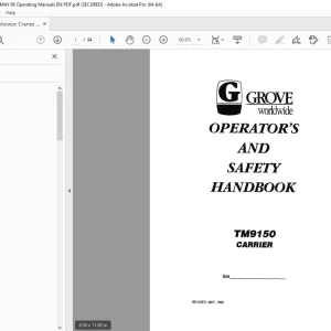Manitowoc Grove Cranes TM9150 Series Carrier Operator’s Manual PDF