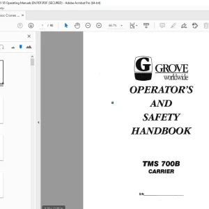 Manitowoc Grove Cranes TMS700B Series Carrier Operator’s Manual PDF