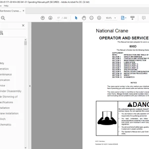 Manitowoc Grove National Crane 800D OPERATOR AND SERVICE MANUAL 039-05