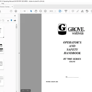 Manitowoc Grove RT 700E Series Crane Operator's Manual PDF