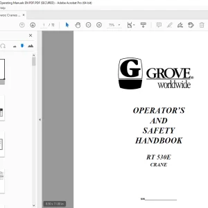 Manitowoc Grove RT530E Crane Operator's Manual PDF
